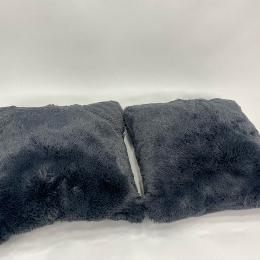 Pillow Faux Fur Dark Gray 2 set - Picture 5 of 5